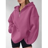 image:imageANRABESS Womens Oversized Long Sleeve Quarter Zip Pullover HoodiesDark Pink