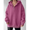 image:imageANRABESS Womens Oversized Long Sleeve Quarter Zip Pullover HoodiesDark Pink