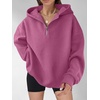 image:imageANRABESS Womens Oversized Long Sleeve Quarter Zip Pullover HoodiesDark Pink