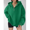 image:imageANRABESS Womens Oversized Long Sleeve Quarter Zip Pullover HoodiesGreen