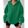 image:imageANRABESS Womens Oversized Long Sleeve Quarter Zip Pullover HoodiesGreen