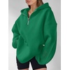 image:imageANRABESS Womens Oversized Long Sleeve Quarter Zip Pullover HoodiesGreen
