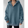image:imageANRABESS Womens Oversized Long Sleeve Quarter Zip Pullover HoodiesGrey Blue