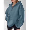 image:imageANRABESS Womens Oversized Long Sleeve Quarter Zip Pullover HoodiesGrey Blue