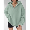 image:imageANRABESS Womens Oversized Long Sleeve Quarter Zip Pullover HoodiesGrey Green