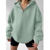 image:imageANRABESS Womens Oversized Long Sleeve Quarter Zip Pullover HoodiesGrey Green