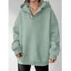 image:imageANRABESS Womens Oversized Long Sleeve Quarter Zip Pullover HoodiesGrey Green