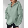 image:imageANRABESS Womens Oversized Long Sleeve Quarter Zip Pullover HoodiesGrey Green