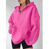 image:imageANRABESS Womens Oversized Long Sleeve Quarter Zip Pullover HoodiesHot Pink
