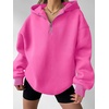 image:imageANRABESS Womens Oversized Long Sleeve Quarter Zip Pullover HoodiesHot Pink