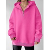 image:imageANRABESS Womens Oversized Long Sleeve Quarter Zip Pullover HoodiesHot Pink