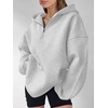 image:imageANRABESS Womens Oversized Long Sleeve Quarter Zip Pullover HoodiesLight Grey