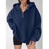 image:imageANRABESS Womens Oversized Long Sleeve Quarter Zip Pullover HoodiesNavy Blue