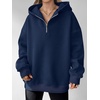 image:imageANRABESS Womens Oversized Long Sleeve Quarter Zip Pullover HoodiesNavy Blue