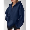 image:imageANRABESS Womens Oversized Long Sleeve Quarter Zip Pullover HoodiesNavy Blue