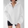 image:imageANRABESS Womens Oversized Long Sleeve Quarter Zip Pullover HoodiesOffwhite
