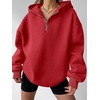 image:imageANRABESS Womens Oversized Long Sleeve Quarter Zip Pullover HoodiesRed