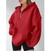 image:imageANRABESS Womens Oversized Long Sleeve Quarter Zip Pullover HoodiesRed