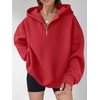 image:imageANRABESS Womens Oversized Long Sleeve Quarter Zip Pullover HoodiesRed