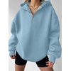 image:imageANRABESS Womens Oversized Long Sleeve Quarter Zip Pullover HoodiesSky