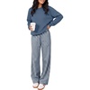 image:imageANRABESS Two Piece Sets for Women Gingham Pants Lounge SetBlue