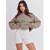 image:imageANRABESS Sweatshirt for Women Oversized Crewneck 2026 Fall OutfitsKhaki Brown