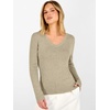 image:imageANRABESS V Neck Long Sleeve Lightweight Sweaters Slim Fitted Fall TopsAlmond