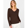 image:imageANRABESS V Neck Long Sleeve Lightweight Sweaters Slim Fitted Fall TopsChocolate Brown