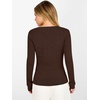 image:imageANRABESS V Neck Long Sleeve Lightweight Sweaters Slim Fitted Fall TopsChocolate Brown