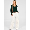 image:imageANRABESS V Neck Long Sleeve Lightweight Sweaters Slim Fitted Fall TopsDrak Green