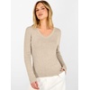 image:imageANRABESS V Neck Long Sleeve Lightweight Sweaters Slim Fitted Fall TopsParchment
