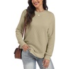 image:imageANRABESS Women Long Sleeve Quilted Lightweight SweatshirtKhaki