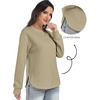 image:imageANRABESS Women Long Sleeve Quilted Lightweight SweatshirtKhaki