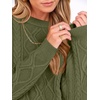 image:imageANRABESS Womens Cable Knit Oversized Fuzzy Cotton Blend SweatersArmy Green