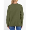 image:imageANRABESS Womens Cable Knit Oversized Fuzzy Cotton Blend SweatersArmy Green