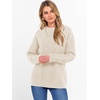 image:imageANRABESS Womens Cable Knit Oversized Fuzzy Cotton Blend SweatersBeige