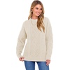 image:imageANRABESS Womens Cable Knit Oversized Fuzzy Cotton Blend SweatersBeige