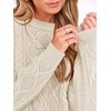 image:imageANRABESS Womens Cable Knit Oversized Fuzzy Cotton Blend SweatersBeige