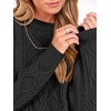 image:imageANRABESS Womens Cable Knit Oversized Fuzzy Cotton Blend SweatersBlack