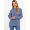 image:imageANRABESS Womens Cable Knit Oversized Fuzzy Cotton Blend SweatersBlue