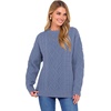 image:imageANRABESS Womens Cable Knit Oversized Fuzzy Cotton Blend SweatersBlue