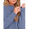 image:imageANRABESS Womens Cable Knit Oversized Fuzzy Cotton Blend SweatersBlue