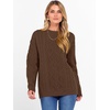 image:imageANRABESS Womens Cable Knit Oversized Fuzzy Cotton Blend SweatersBrown