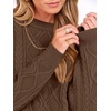 image:imageANRABESS Womens Cable Knit Oversized Fuzzy Cotton Blend SweatersBrown