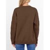 image:imageANRABESS Womens Cable Knit Oversized Fuzzy Cotton Blend SweatersBrown