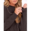 image:imageANRABESS Womens Cable Knit Oversized Fuzzy Cotton Blend SweatersCoffee