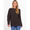 image:imageANRABESS Womens Cable Knit Oversized Fuzzy Cotton Blend SweatersCoffee