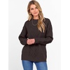 image:imageANRABESS Womens Cable Knit Oversized Fuzzy Cotton Blend SweatersCoffee