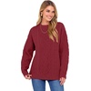 image:imageANRABESS Womens Cable Knit Oversized Fuzzy Cotton Blend SweatersDeep Red