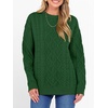 image:imageANRABESS Womens Cable Knit Oversized Fuzzy Cotton Blend SweatersGreen
